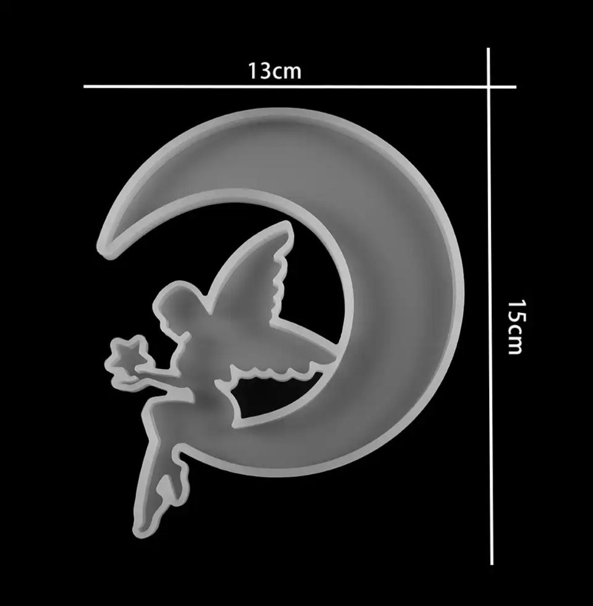 2 cats & Angel on the moon mold