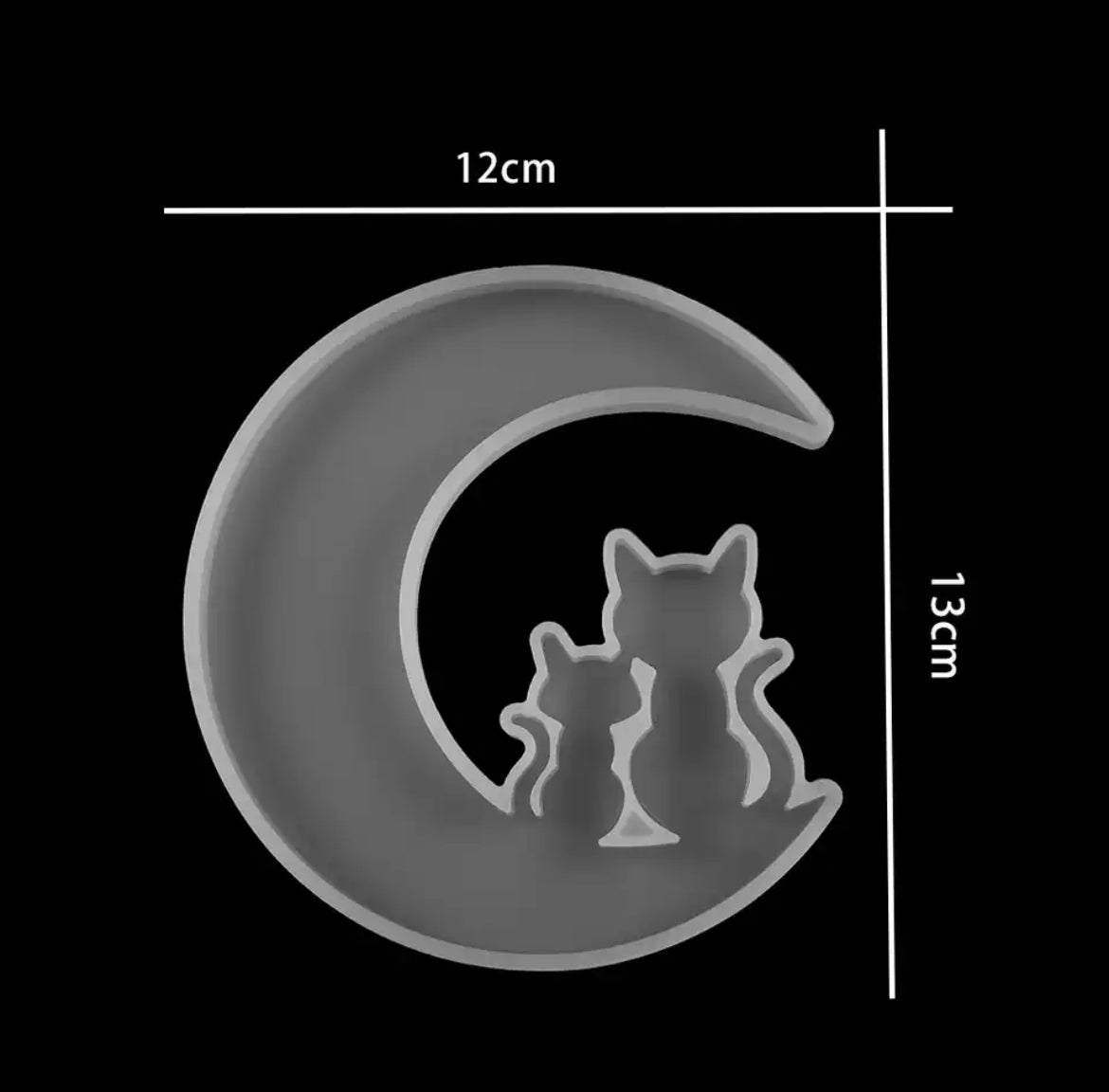 2 cats & Angel on the moon mold