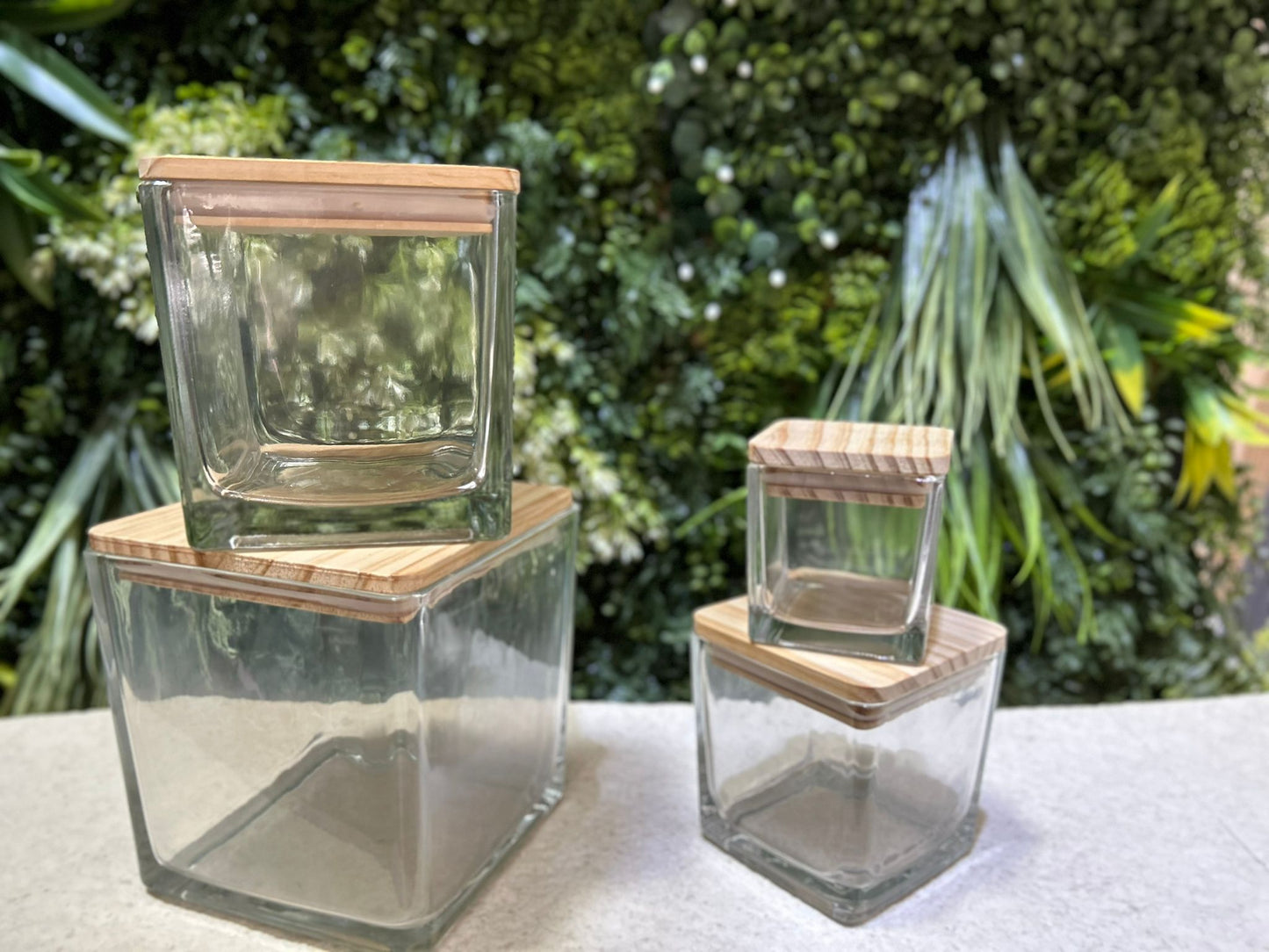 Square glass jar